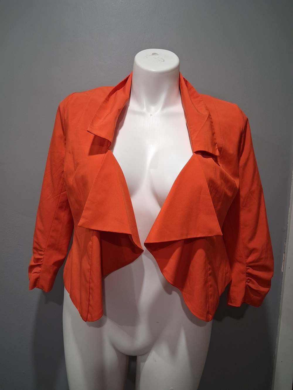 edge Orange Draped Open-Front Blazer